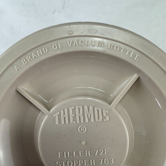 Vintage Thermos King Seeley Hot Cold Vacuum Bottle Red Tan - Picture 7 of 16
